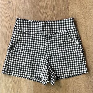 Black and White Checkered Women's high waist Shorts